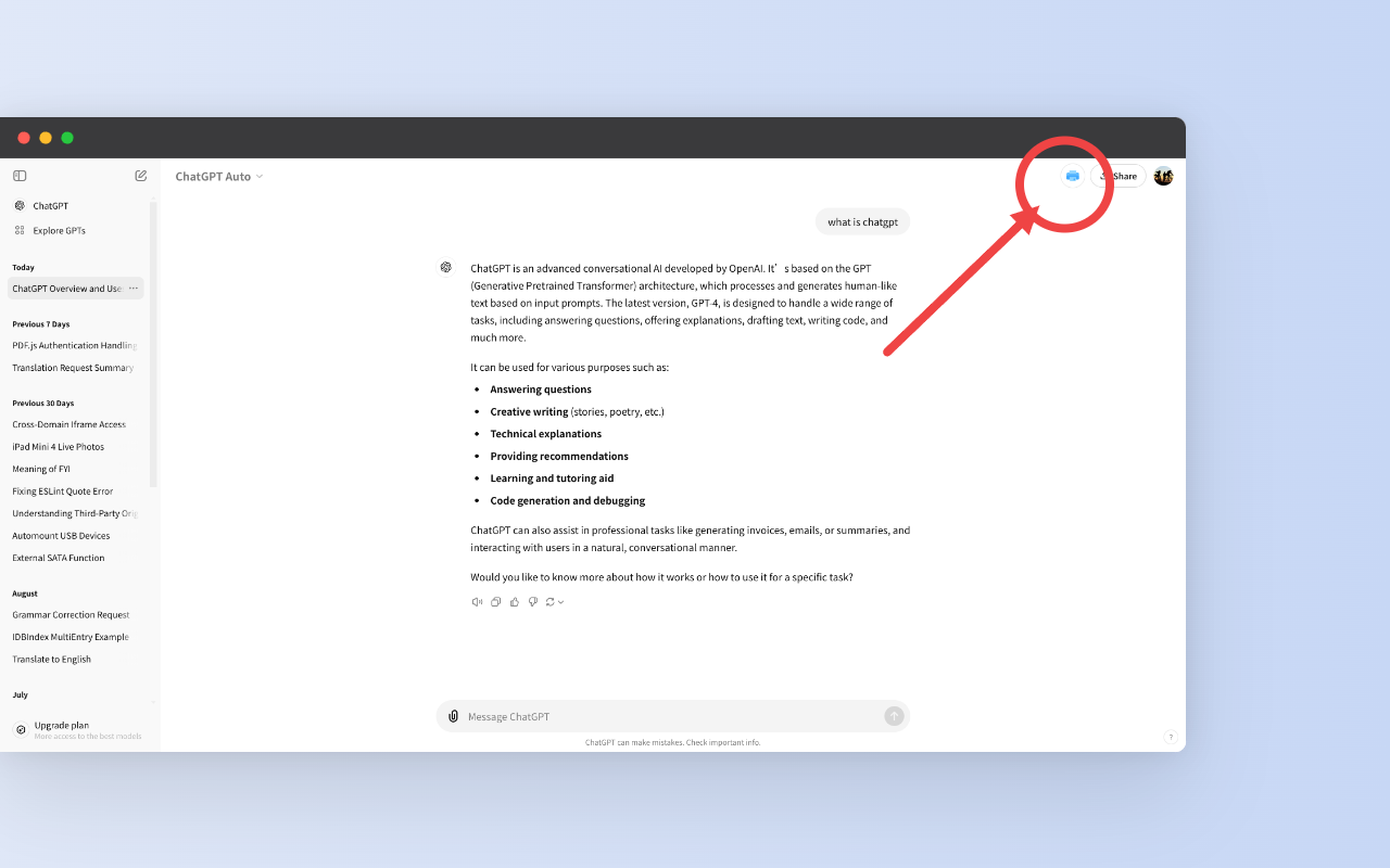 ChatGPT Print chrome谷歌浏览器插件_扩展第1张截图