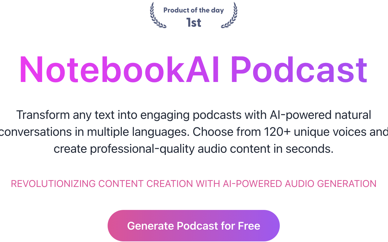 NotebookLM Podcast - AI Podcast Generator chrome谷歌浏览器插件_扩展第2张截图