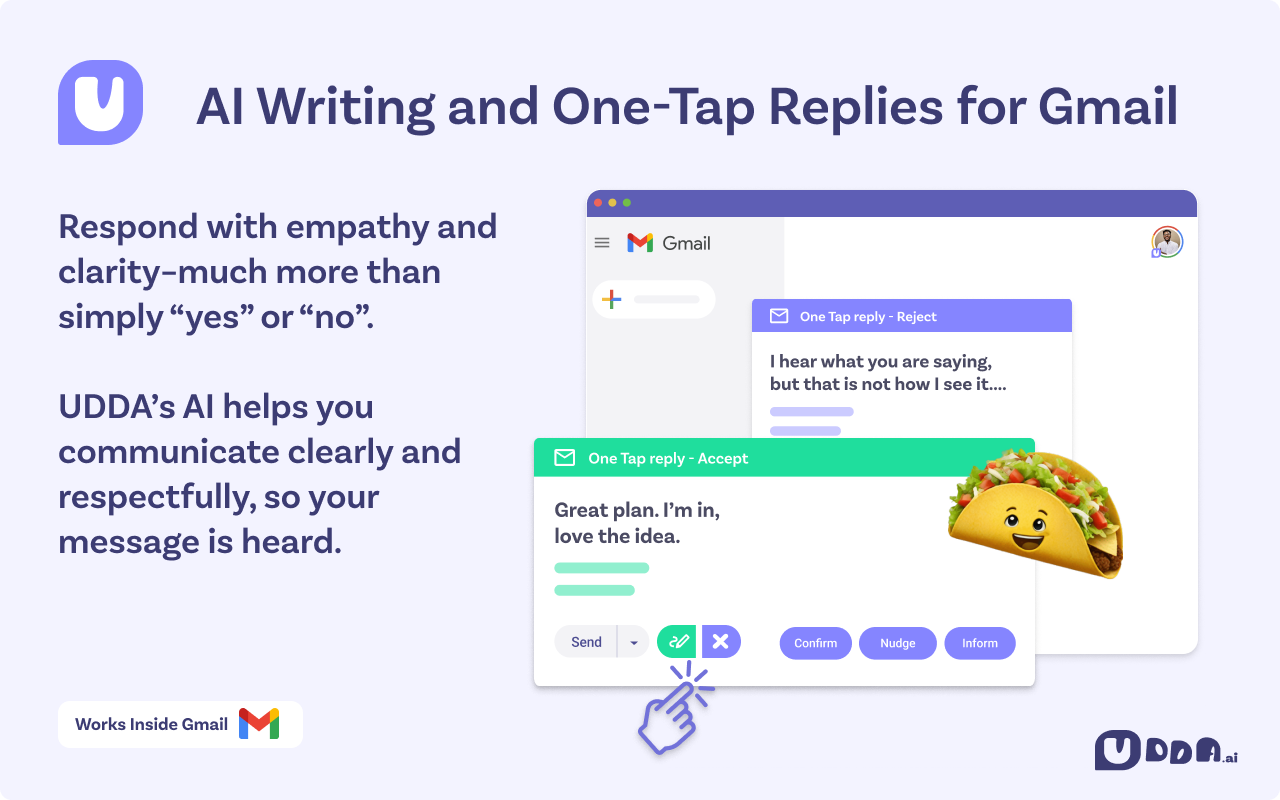 UDDA: AI Emails and One-Tap Replies for Gmail chrome谷歌浏览器插件_扩展第3张截图
