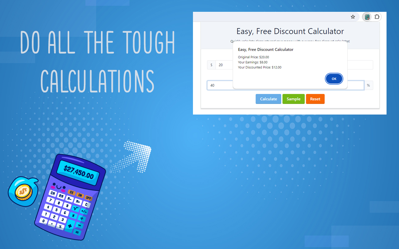Easy, Free Discount Calculator chrome谷歌浏览器插件_扩展第3张截图