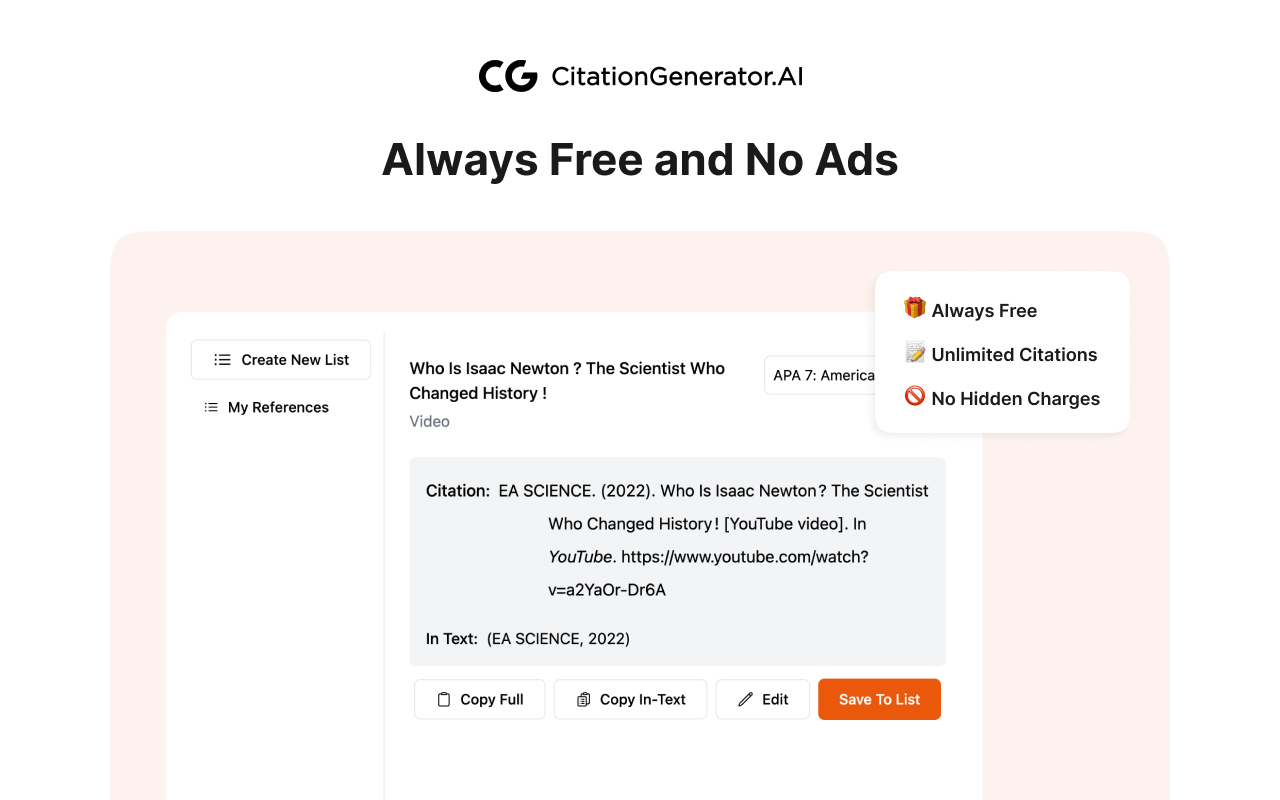 Citation Generator AI : Cite in APA, MLA, Chicago and Other Formats chrome谷歌浏览器插件_扩展第2张截图