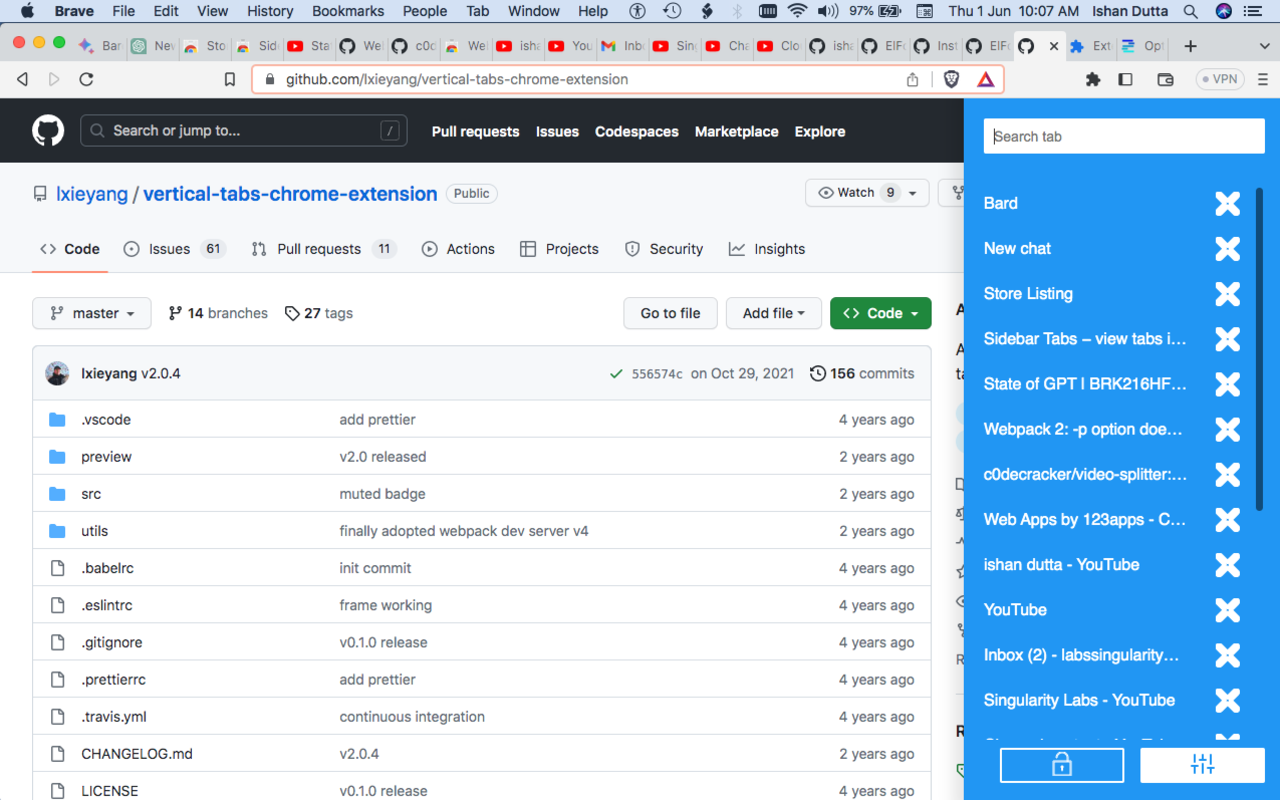 Sidebar Tabs − view tabs in sidebar chrome谷歌浏览器插件_扩展第1张截图