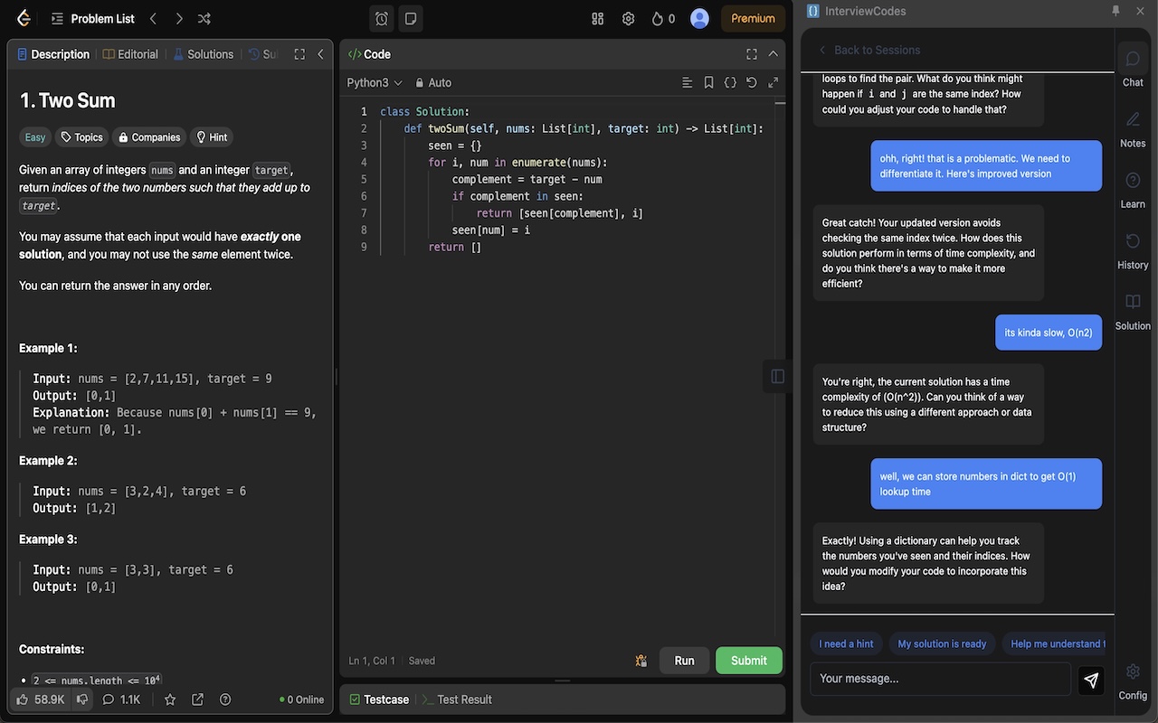 InterviewCodes (LeetCode, NeetCode support) - Ace SDE Interviews chrome谷歌浏览器插件_扩展第2张截图
