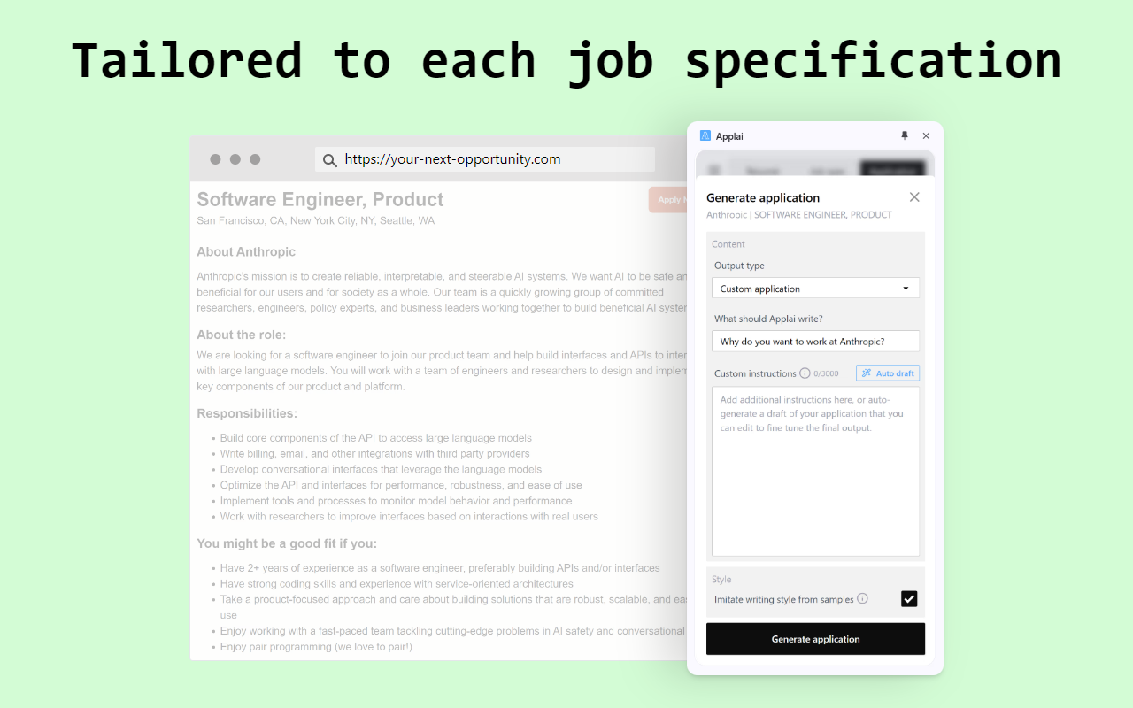 Applai: AI job application copilot and ghost writer chrome谷歌浏览器插件_扩展第1张截图