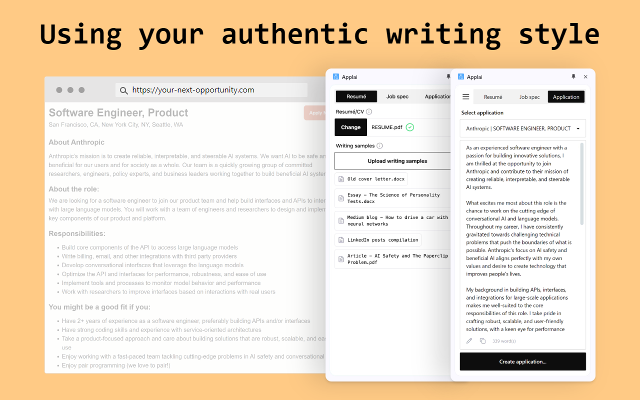 Applai: AI job application copilot and ghost writer chrome谷歌浏览器插件_扩展第2张截图