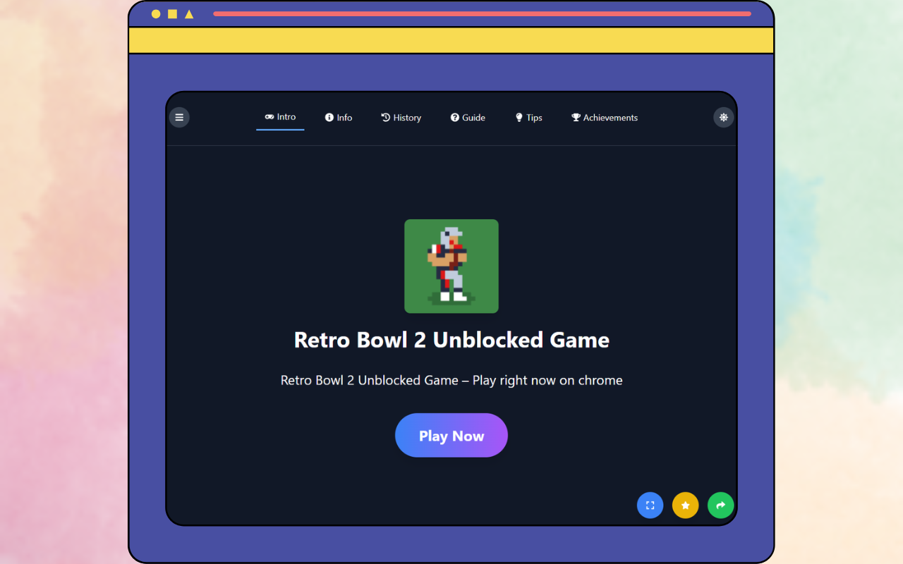 Retro Bowl 2 Unblocked Game chrome谷歌浏览器插件_扩展第1张截图