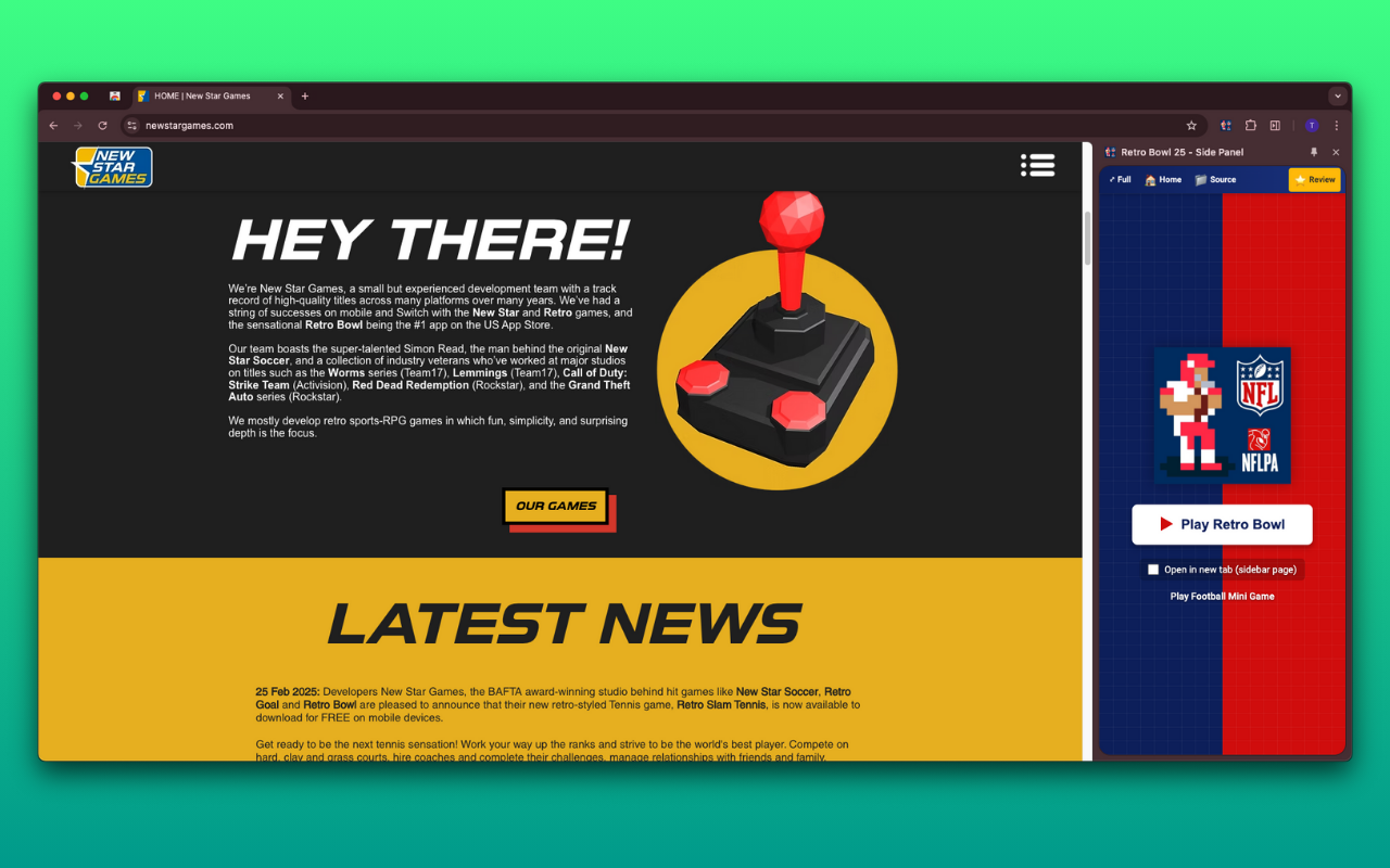 Retro Bowl 25 - Side Panel chrome谷歌浏览器插件_扩展第2张截图