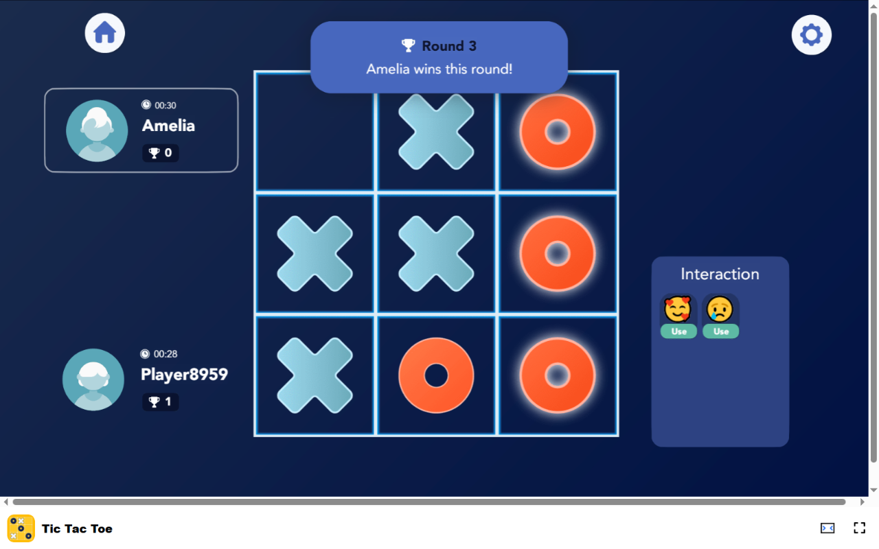 Tic Tac Toe 游戏 - 独自游戏、与朋友一起，或在本地多人游戏中！ chrome谷歌浏览器插件_扩展第2张截图