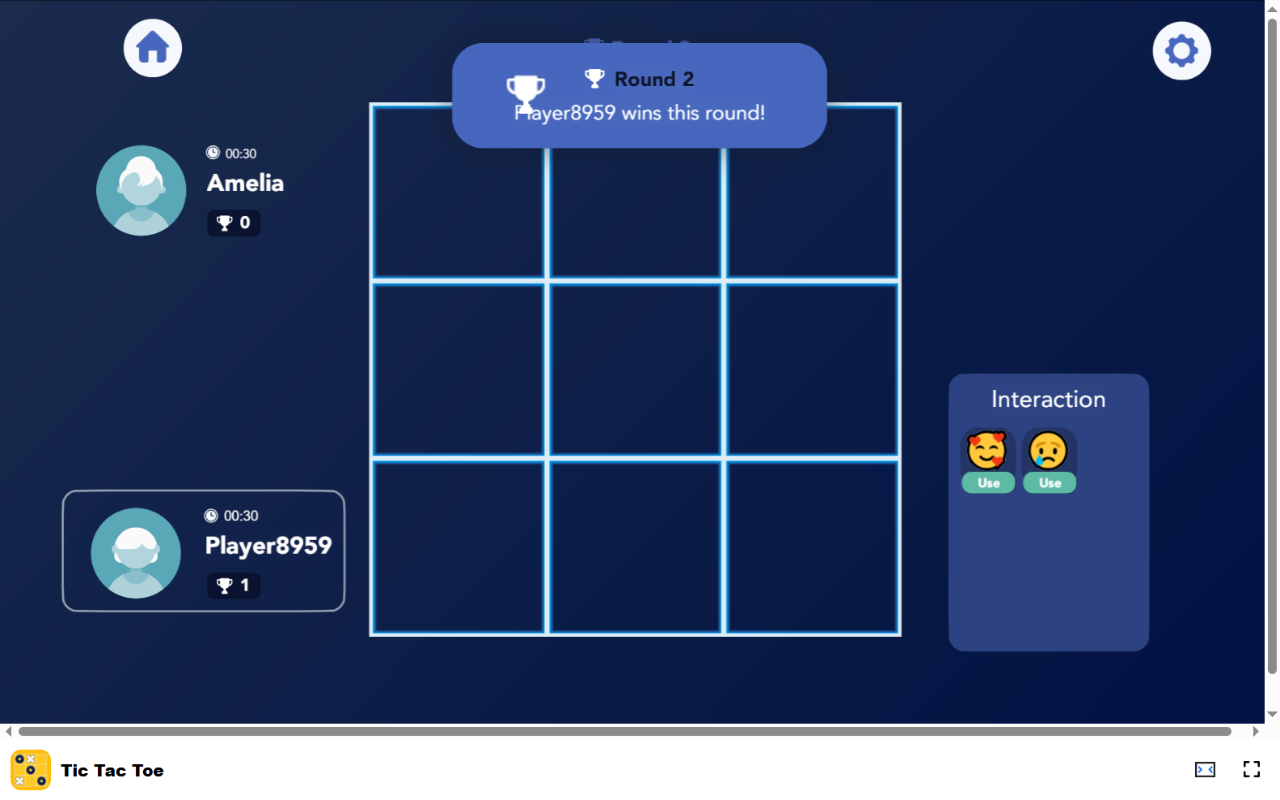 Tic Tac Toe 游戏 - 独自游戏、与朋友一起，或在本地多人游戏中！ chrome谷歌浏览器插件_扩展第5张截图