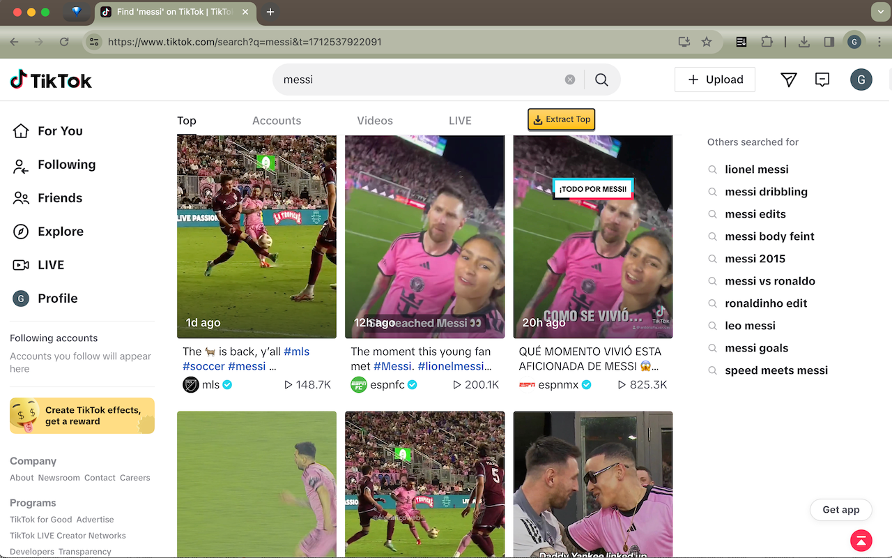 TikTok 顶部提取器 chrome谷歌浏览器插件_扩展第3张截图