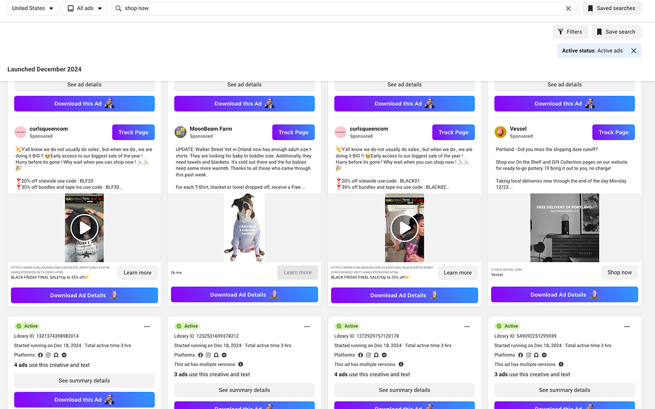 ZuckMaster - Save Ads - FB Ad Library chrome谷歌浏览器插件_扩展第1张截图