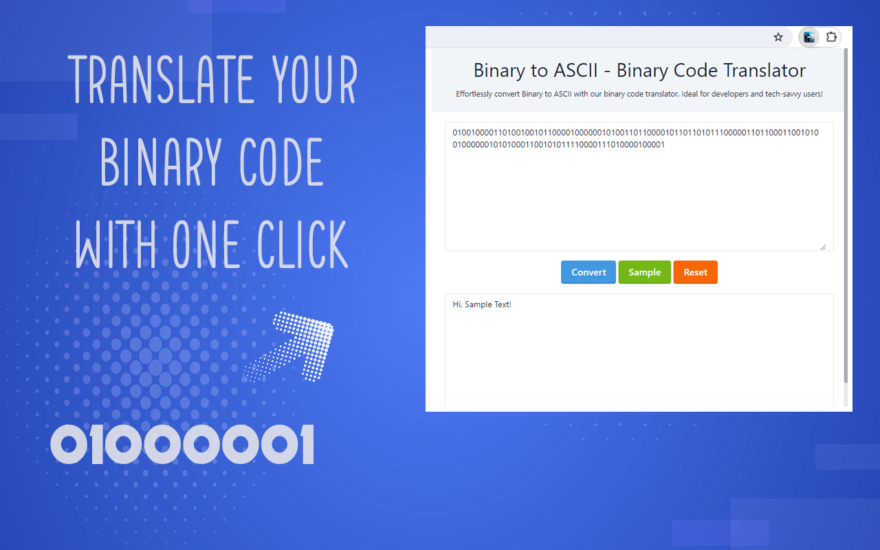 Binary to ASCII - Binary Code Translator chrome谷歌浏览器插件_扩展第1张截图