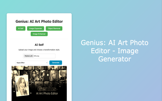 Genius: AI Art Photo Editor - Image Generator chrome谷歌浏览器插件_扩展第2张截图