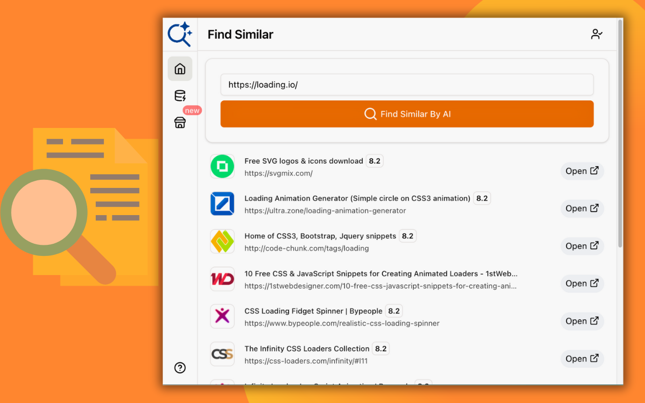 查找相似 - 查找由 AI 提供支持的相似网络 chrome谷歌浏览器插件_扩展第3张截图