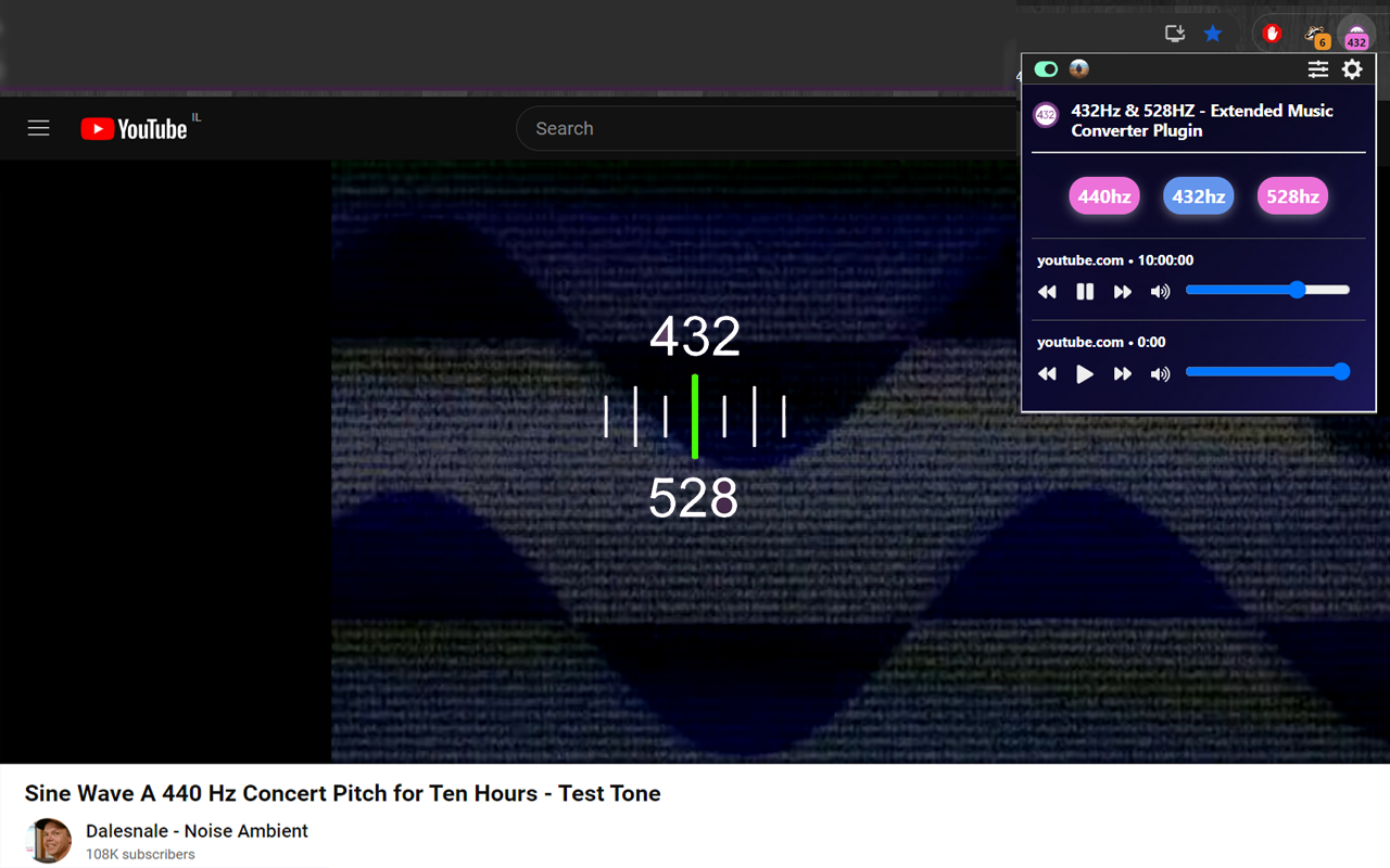 432Hz & 528Hz Converter for YouTube and Apple Music chrome谷歌浏览器插件_扩展第2张截图