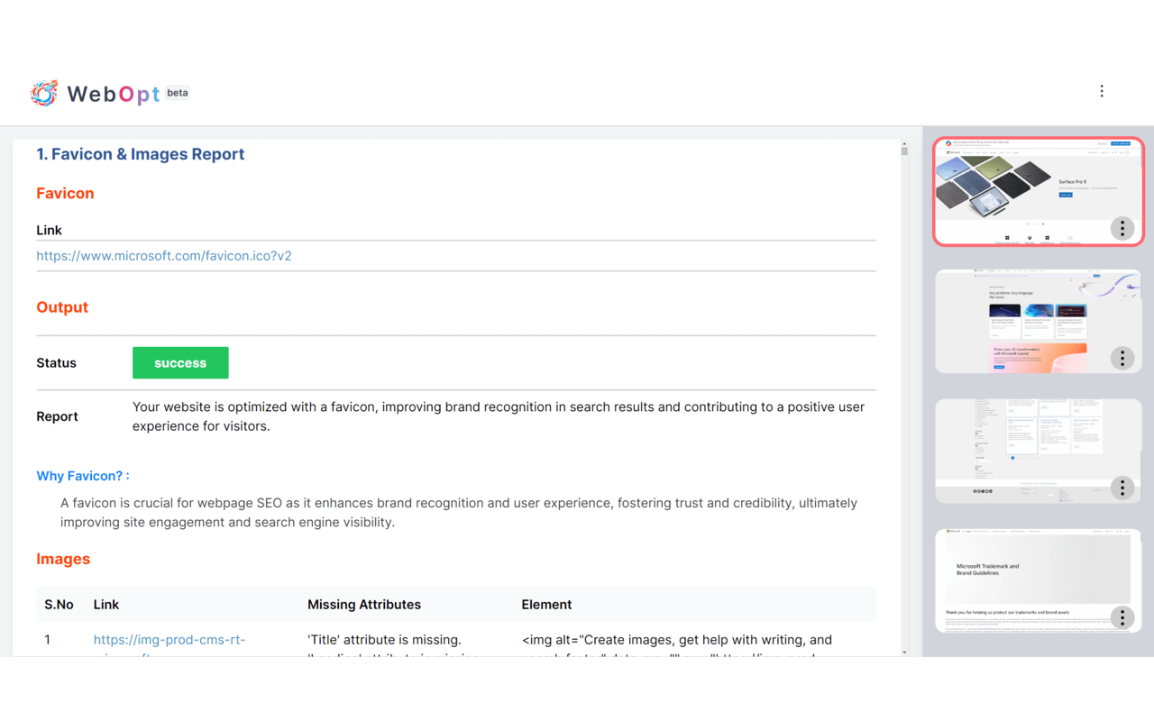 Webopt - Website Testing Tool chrome谷歌浏览器插件_扩展第5张截图
