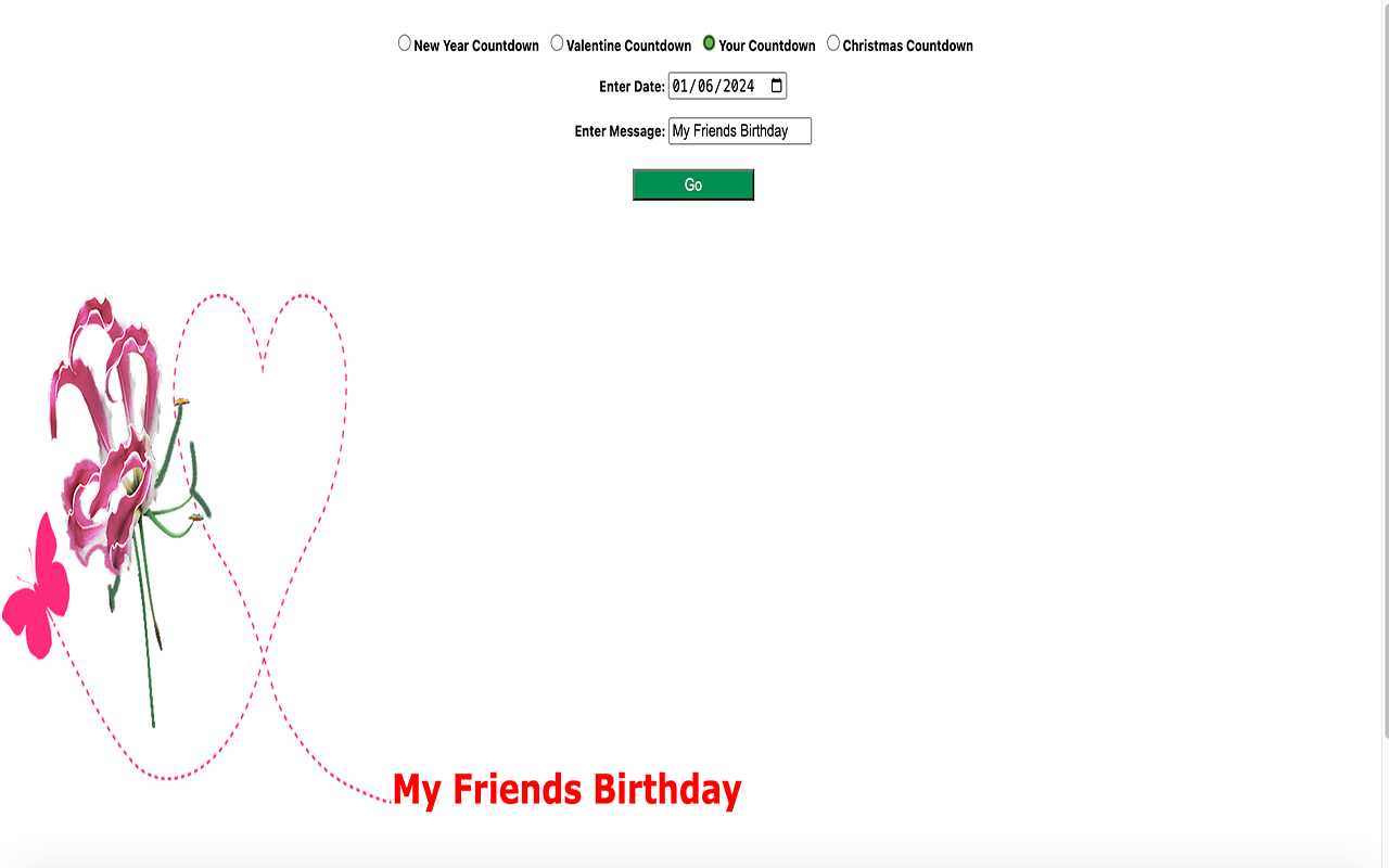 Countdown to your Date chrome谷歌浏览器插件_扩展第1张截图