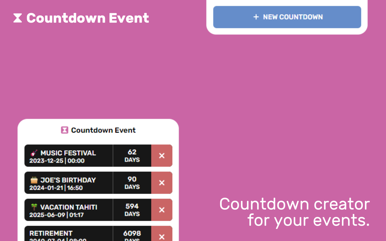 Countdown Event chrome谷歌浏览器插件_扩展第1张截图