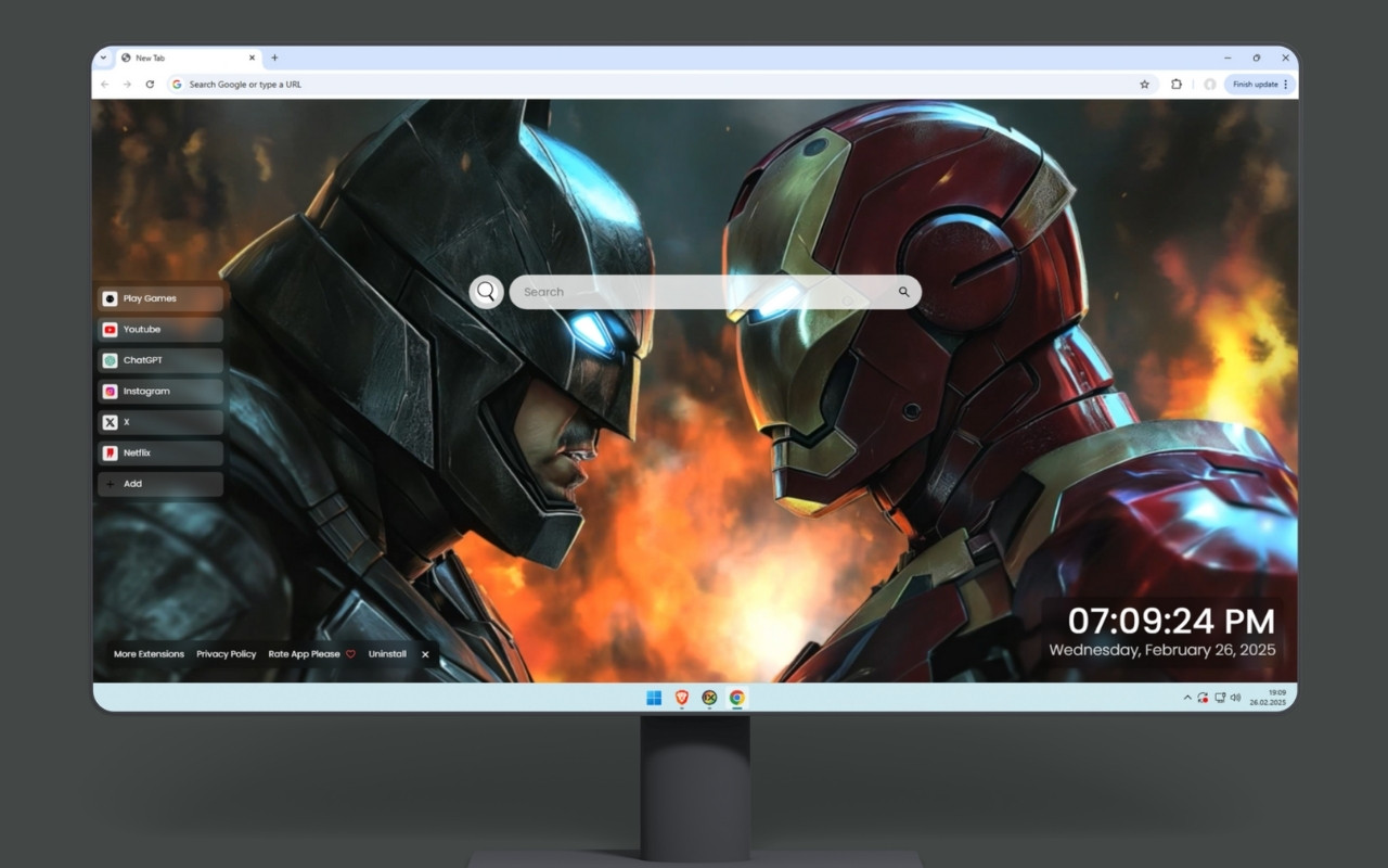 Iron Man vs Batman Live Wallpaper chrome谷歌浏览器插件_扩展第1张截图