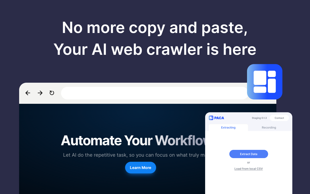 PACA: AI-powered web automation chrome谷歌浏览器插件_扩展第1张截图