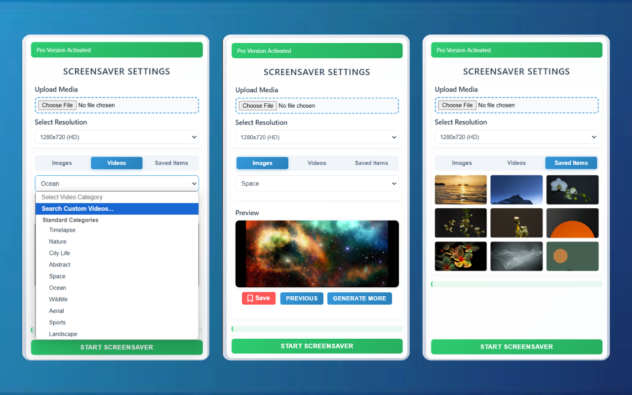 Custom Screensaver - HD Videos & Images chrome谷歌浏览器插件_扩展第3张截图