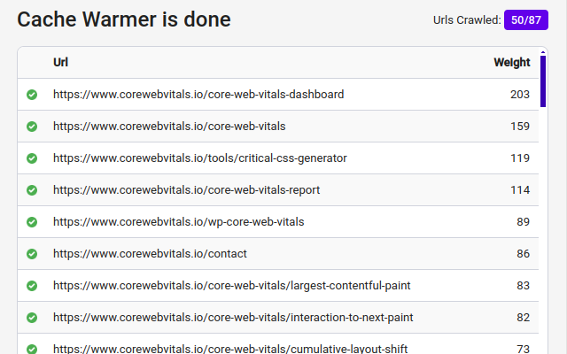 Website Cache Warmer chrome谷歌浏览器插件_扩展第1张截图