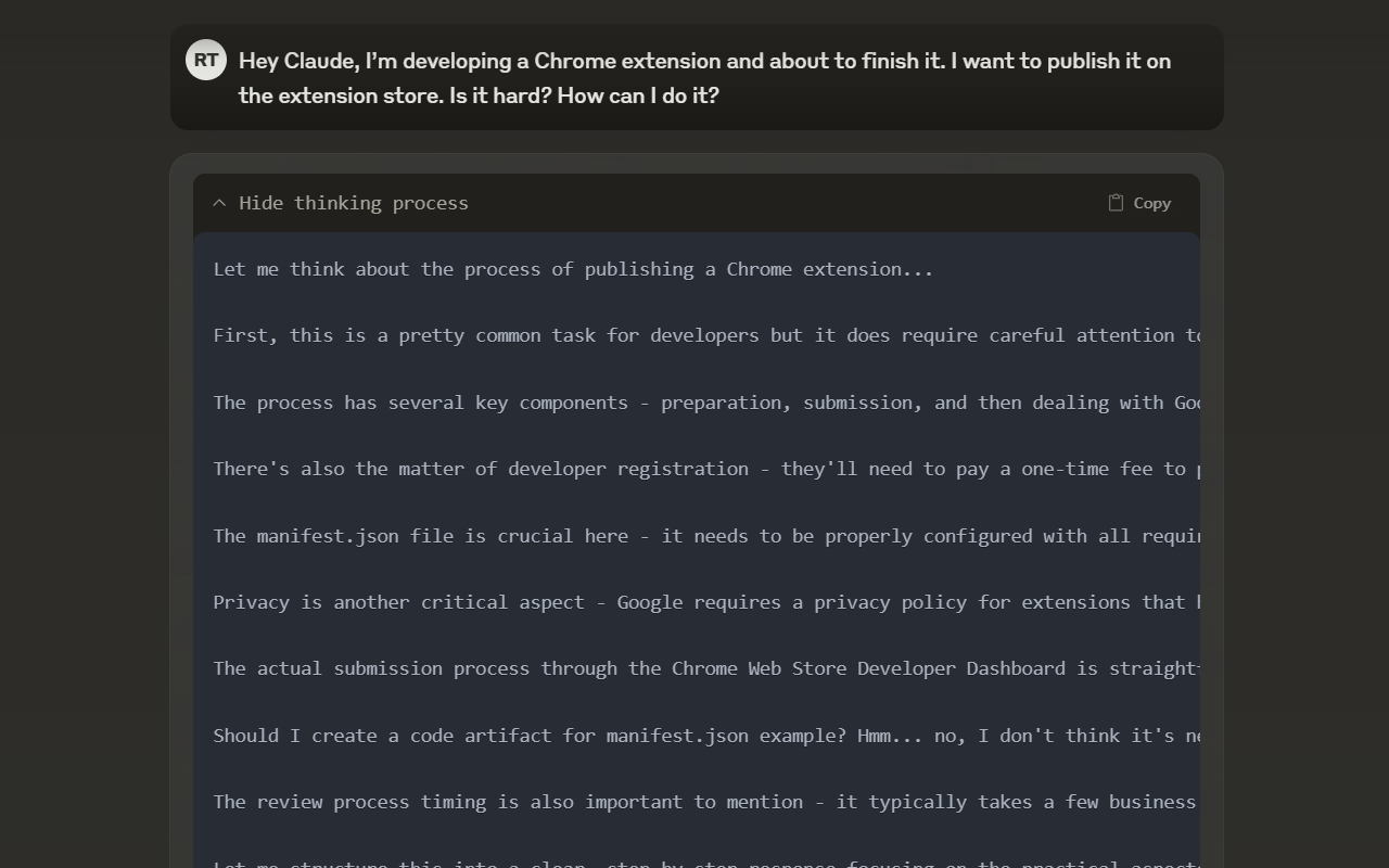 Thinking Claude chrome谷歌浏览器插件_扩展第1张截图