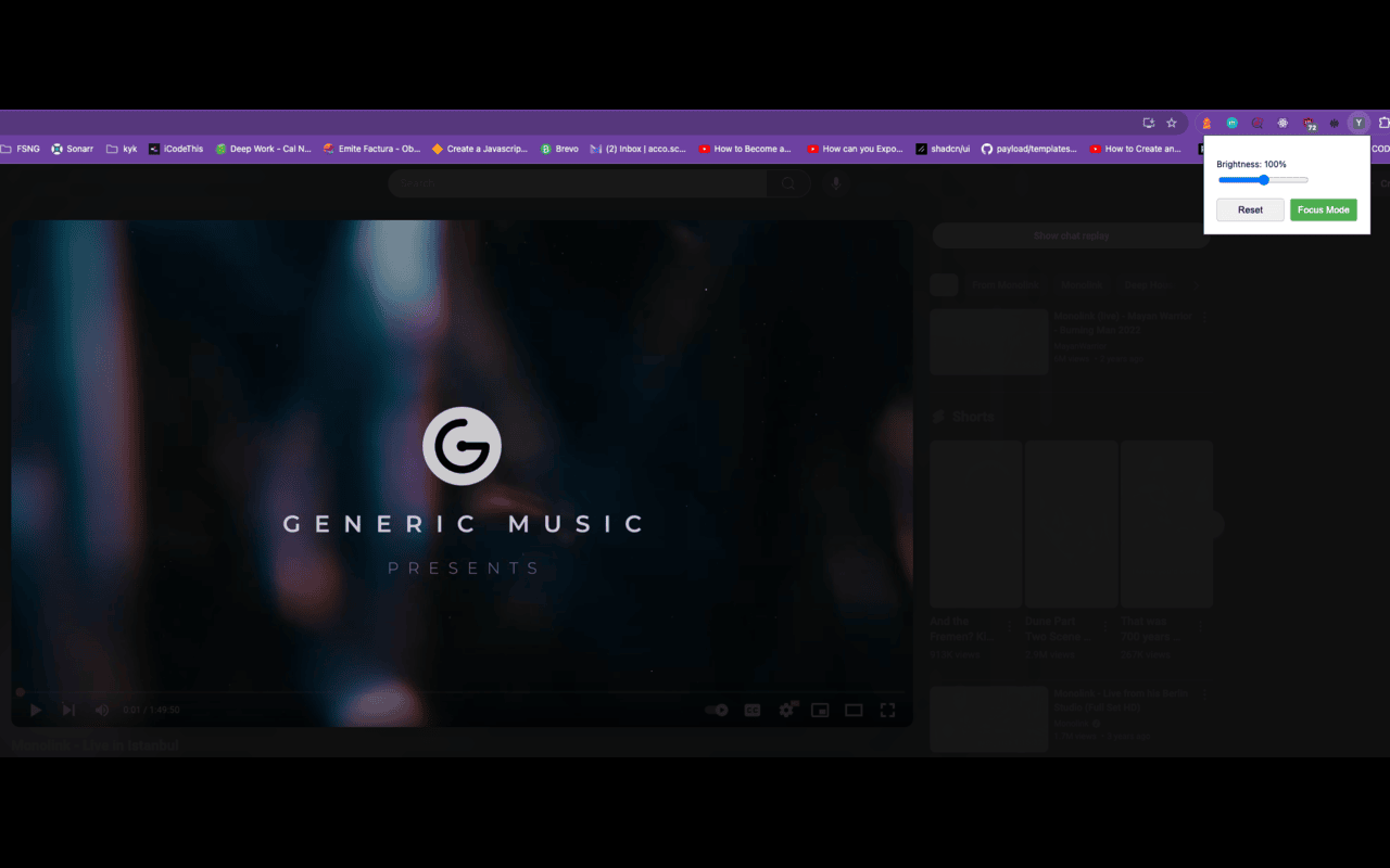 YouTube Focus Suite - Video Brightness & Focus Mode chrome谷歌浏览器插件_扩展第4张截图