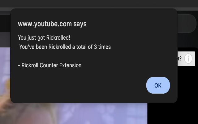 Rickroll Counter chrome谷歌浏览器插件_扩展第2张截图