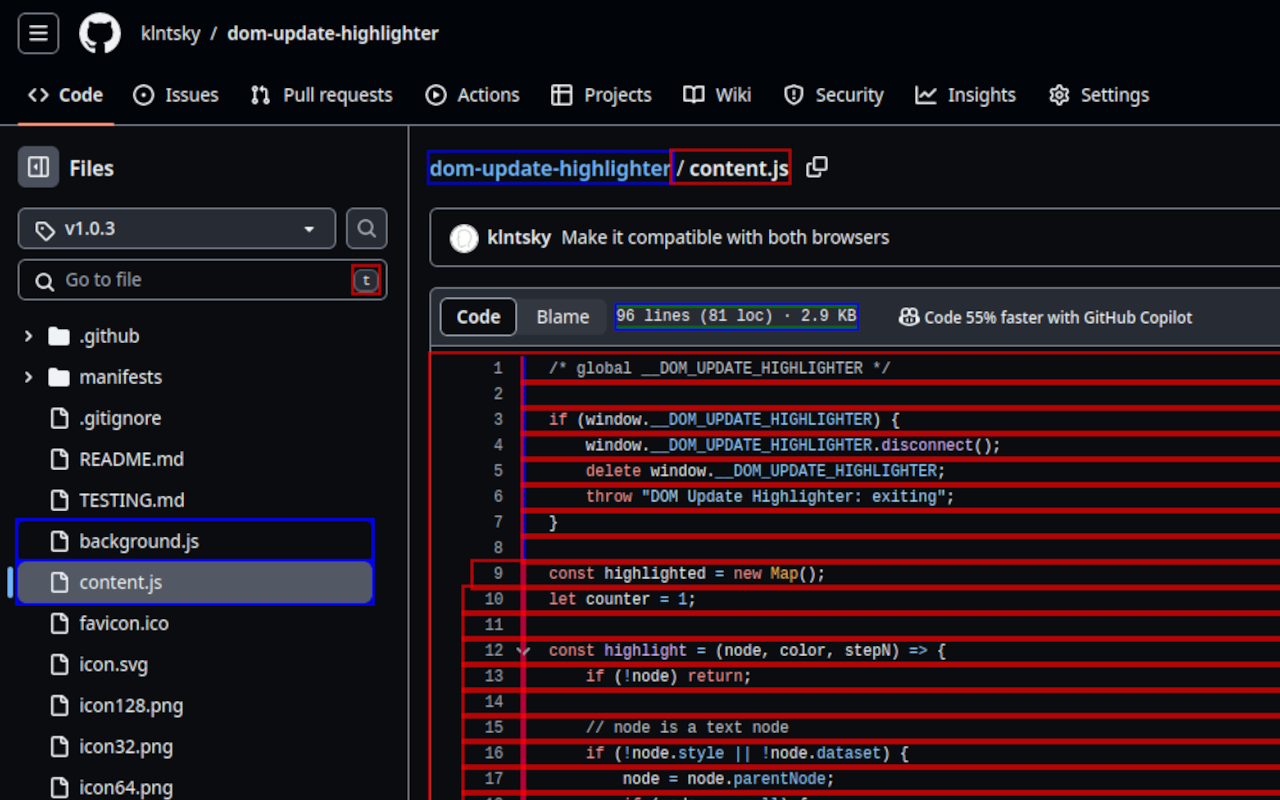 DOM Update Highlighter chrome谷歌浏览器插件_扩展第1张截图