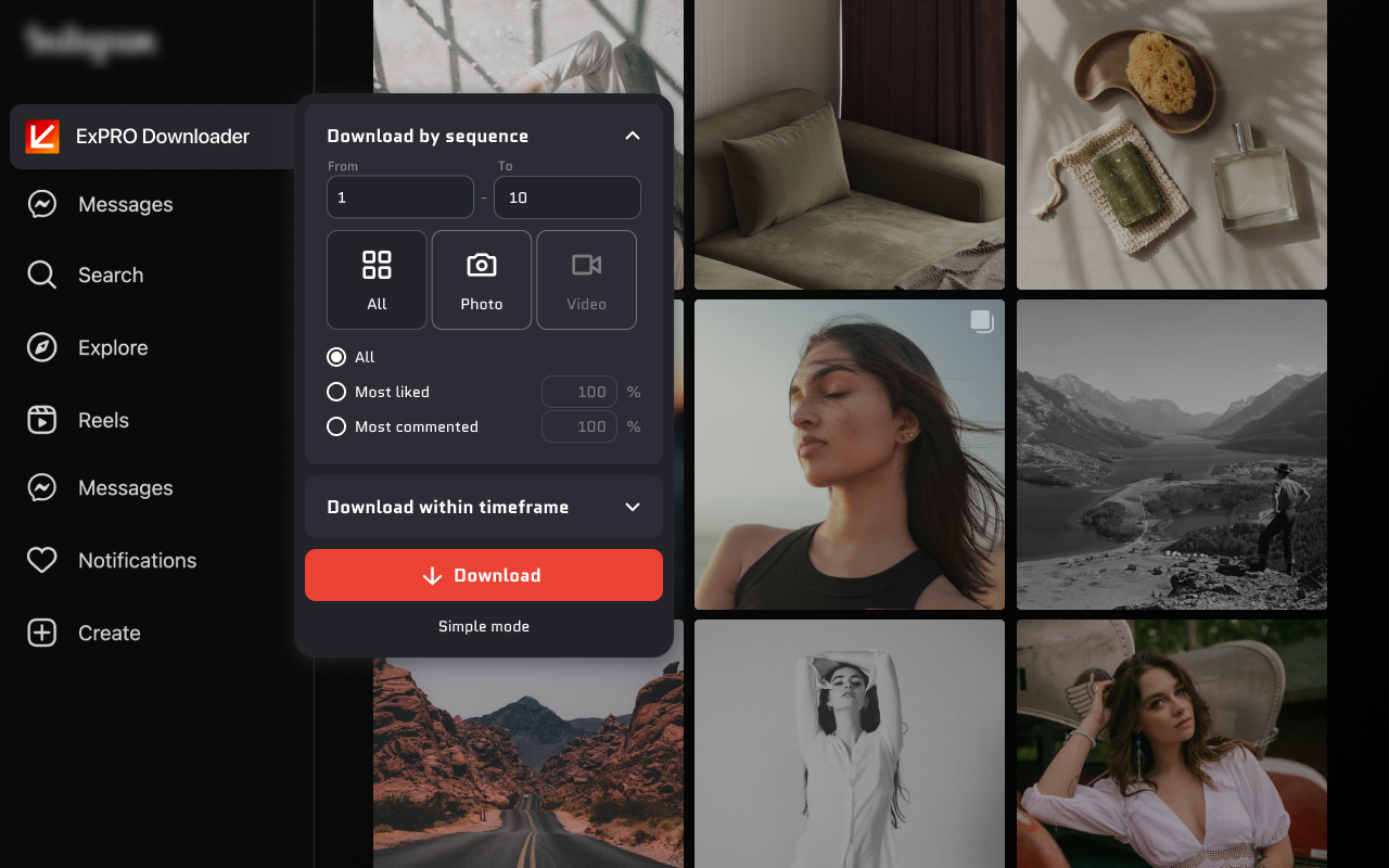 ExPro Downloader for Instagram chrome谷歌浏览器插件_扩展第3张截图