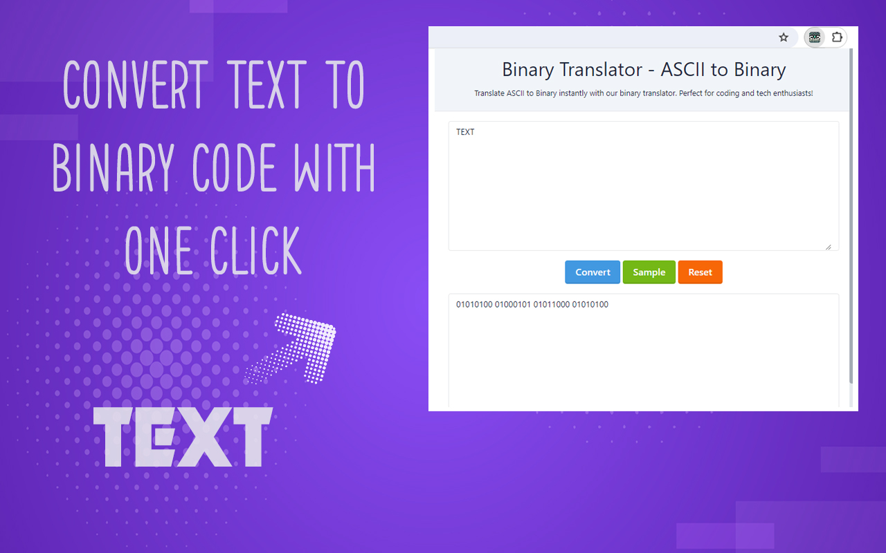 Binary Translator - ASCII to Binary chrome谷歌浏览器插件_扩展第2张截图
