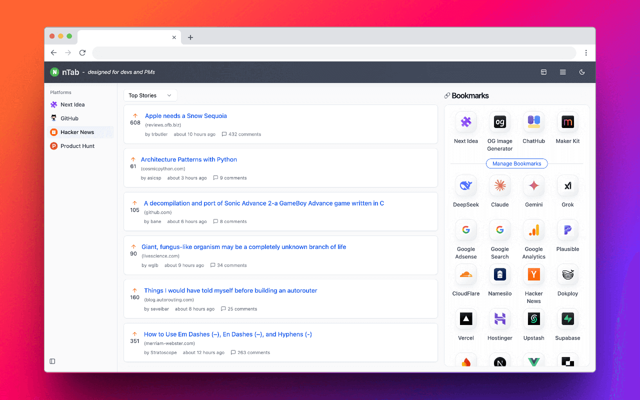 nTab chrome谷歌浏览器插件_扩展第1张截图