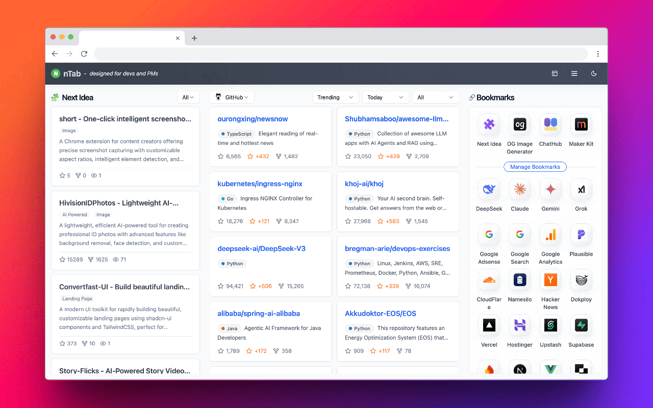 nTab chrome谷歌浏览器插件_扩展第2张截图
