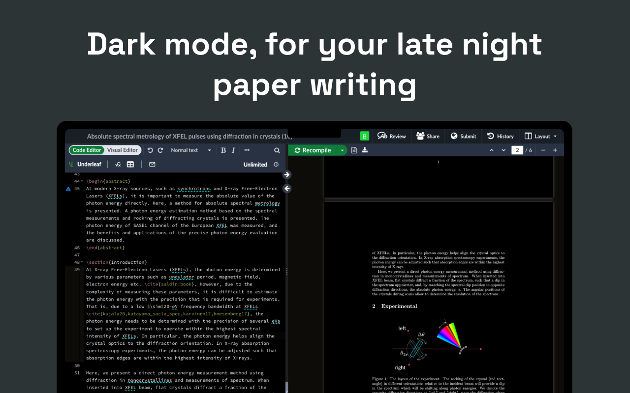 Underleaf | AI & Dark Mode for Overleaf chrome谷歌浏览器插件_扩展第1张截图