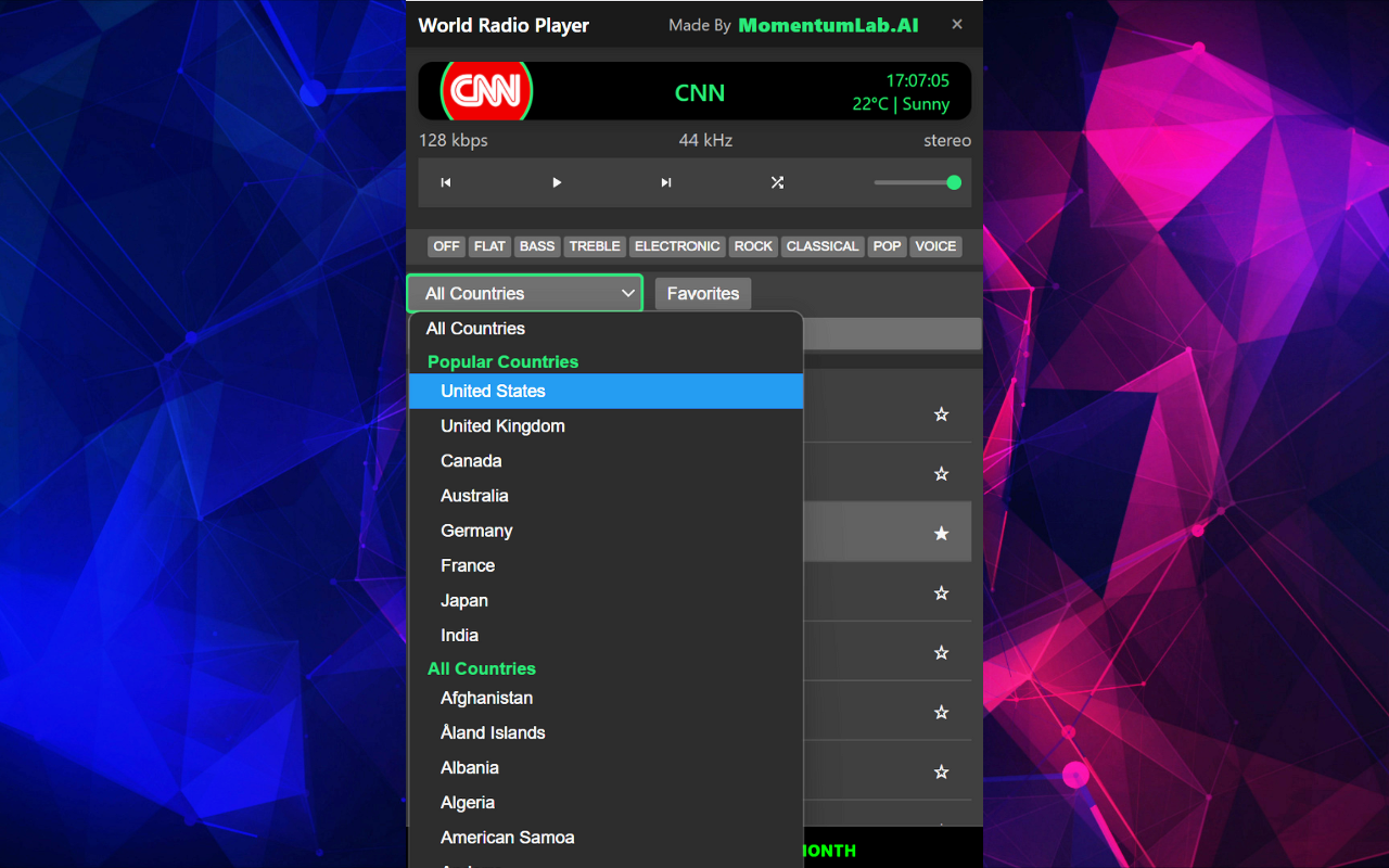 World Radio Player - Live Stations & Music chrome谷歌浏览器插件_扩展第1张截图