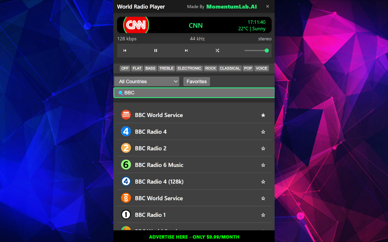 World Radio Player - Live Stations & Music chrome谷歌浏览器插件_扩展第2张截图