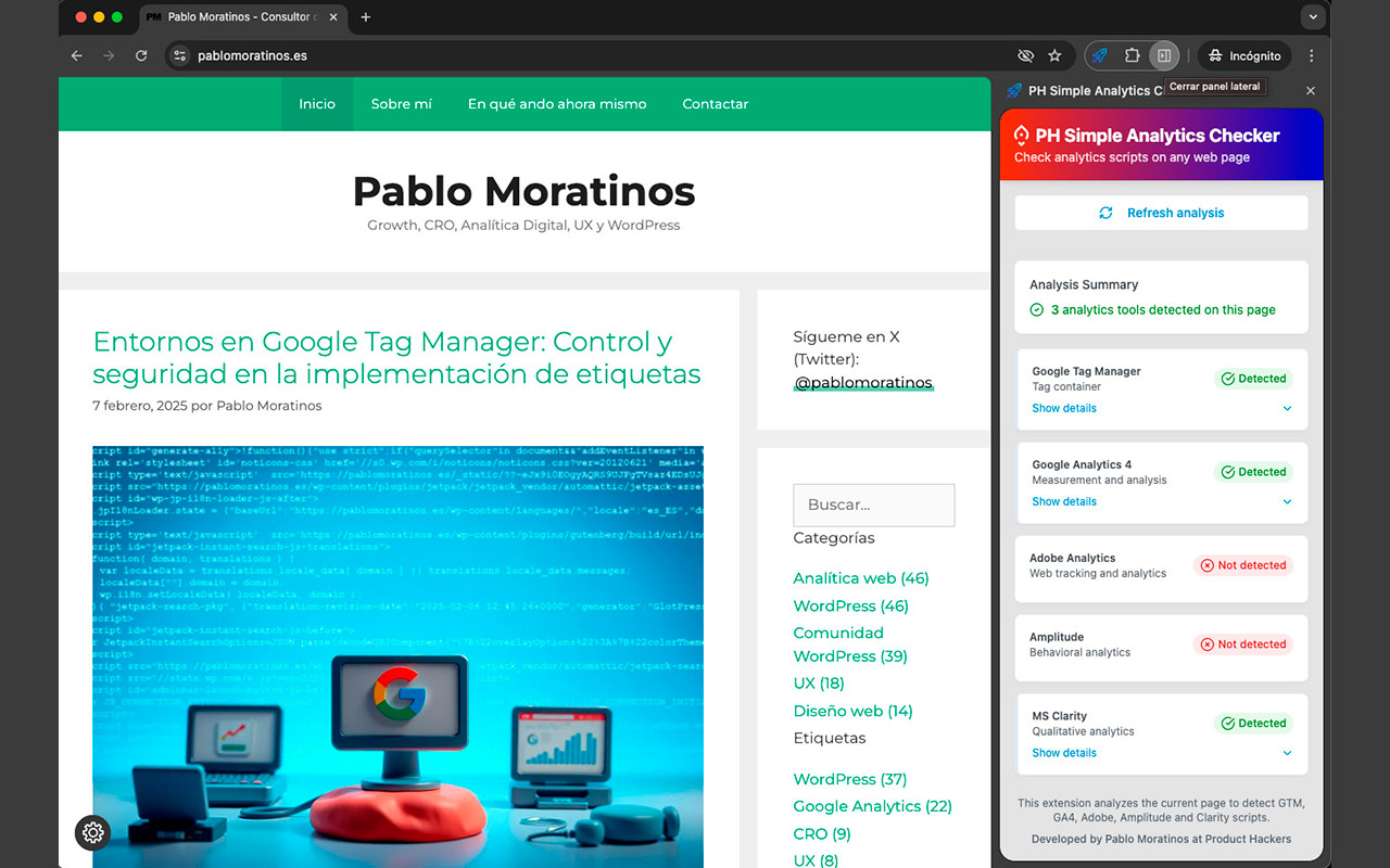 PH Simple Analytics Checker chrome谷歌浏览器插件_扩展第1张截图