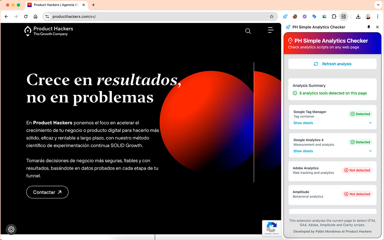 PH Simple Analytics Checker chrome谷歌浏览器插件_扩展第3张截图
