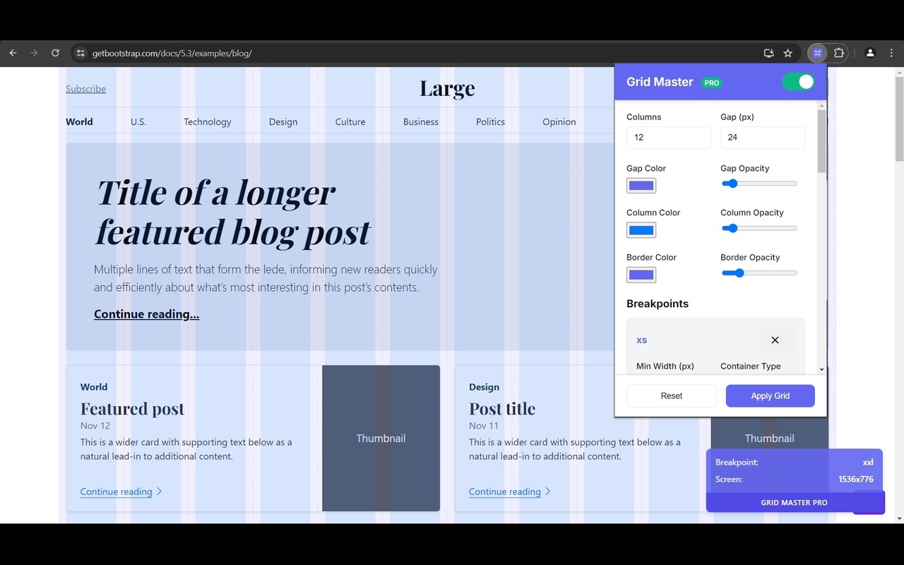 Grid Master Pro chrome谷歌浏览器插件_扩展第2张截图