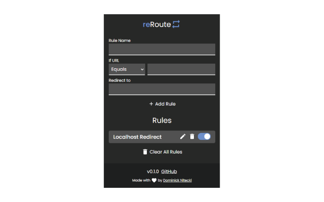 reRoute: Redirect HTTP requests chrome谷歌浏览器插件_扩展第1张截图