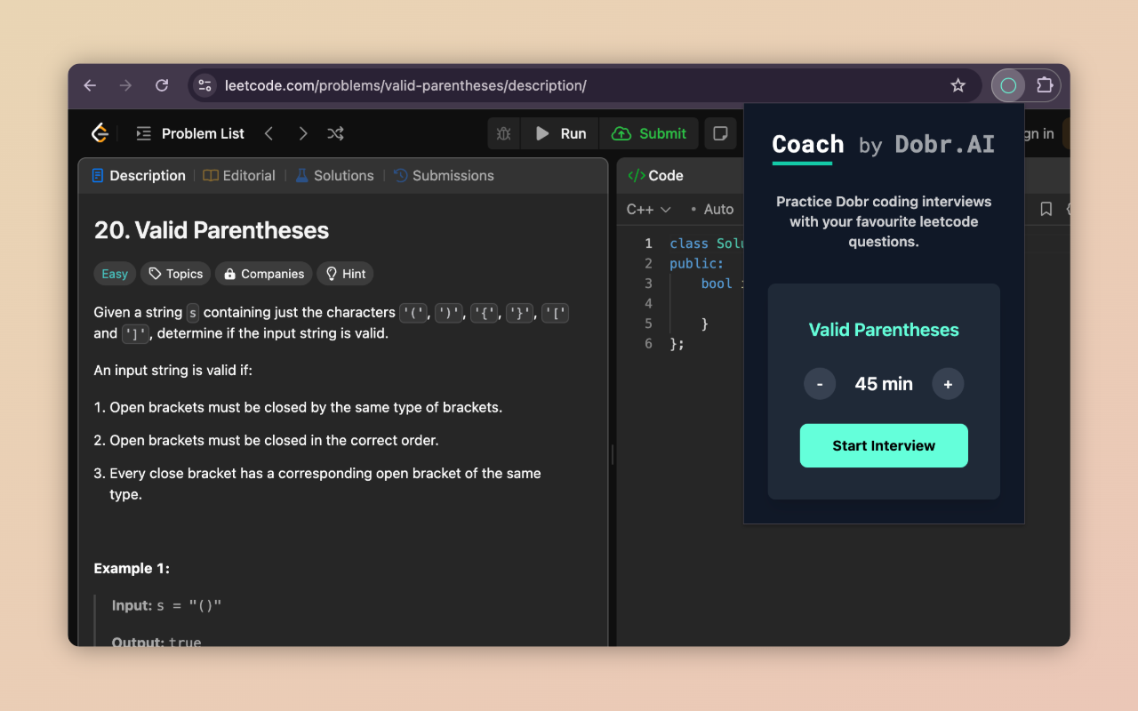Leetcode Coach chrome谷歌浏览器插件_扩展第1张截图