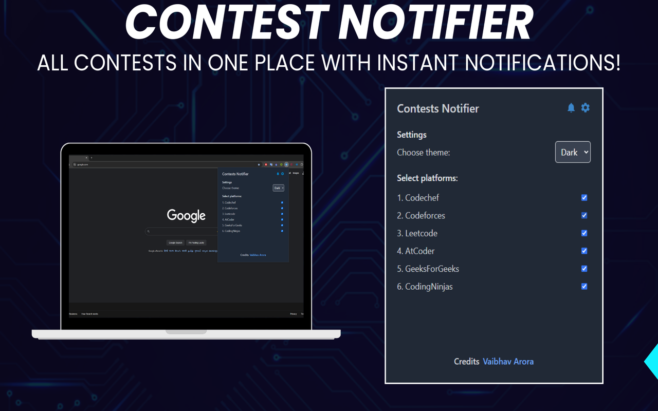 Contests Notifier chrome谷歌浏览器插件_扩展第2张截图