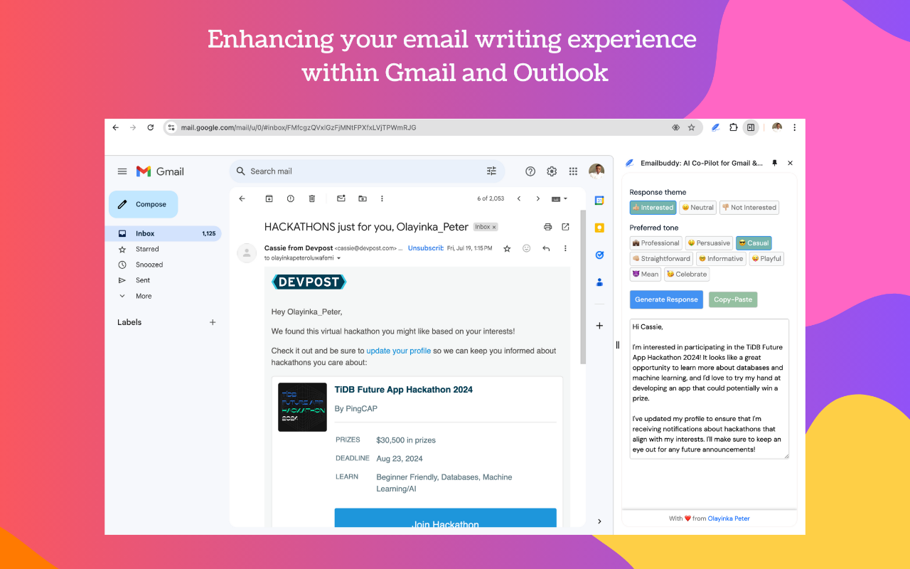 Emailbuddy: AI Co-Pilot for Gmail & Outlook chrome谷歌浏览器插件_扩展第4张截图