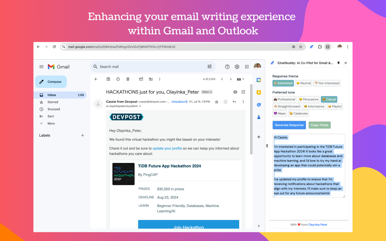 Emailbuddy: AI Co-Pilot for Gmail & Outlook chrome谷歌浏览器插件_扩展第5张截图