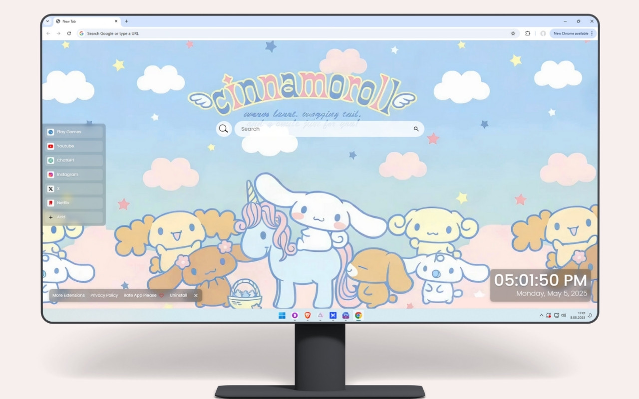 Cinnamoroll Clouds Live Wallpaper chrome谷歌浏览器插件_扩展第2张截图