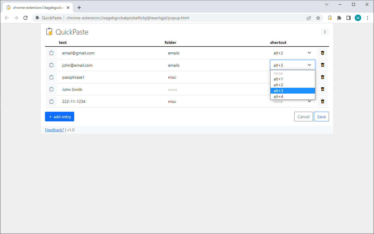 QuickPaste chrome谷歌浏览器插件_扩展第2张截图