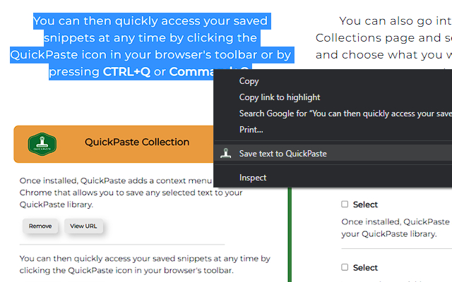 QuickPaste chrome谷歌浏览器插件_扩展第2张截图