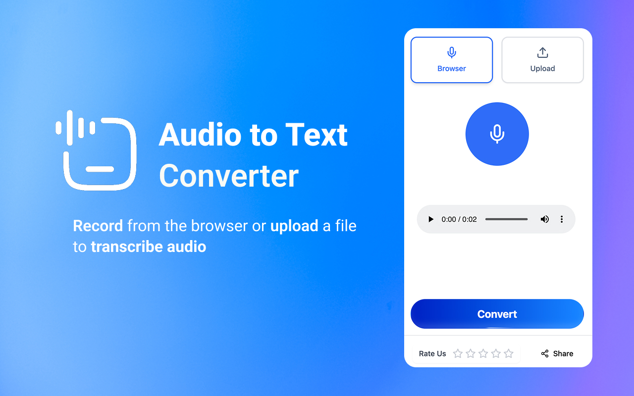音频转文字转换器 chrome谷歌浏览器插件_扩展第1张截图
