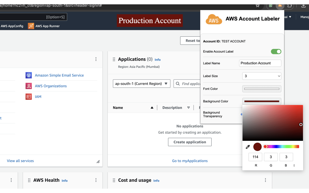 AWS Account Labeler chrome谷歌浏览器插件_扩展第2张截图